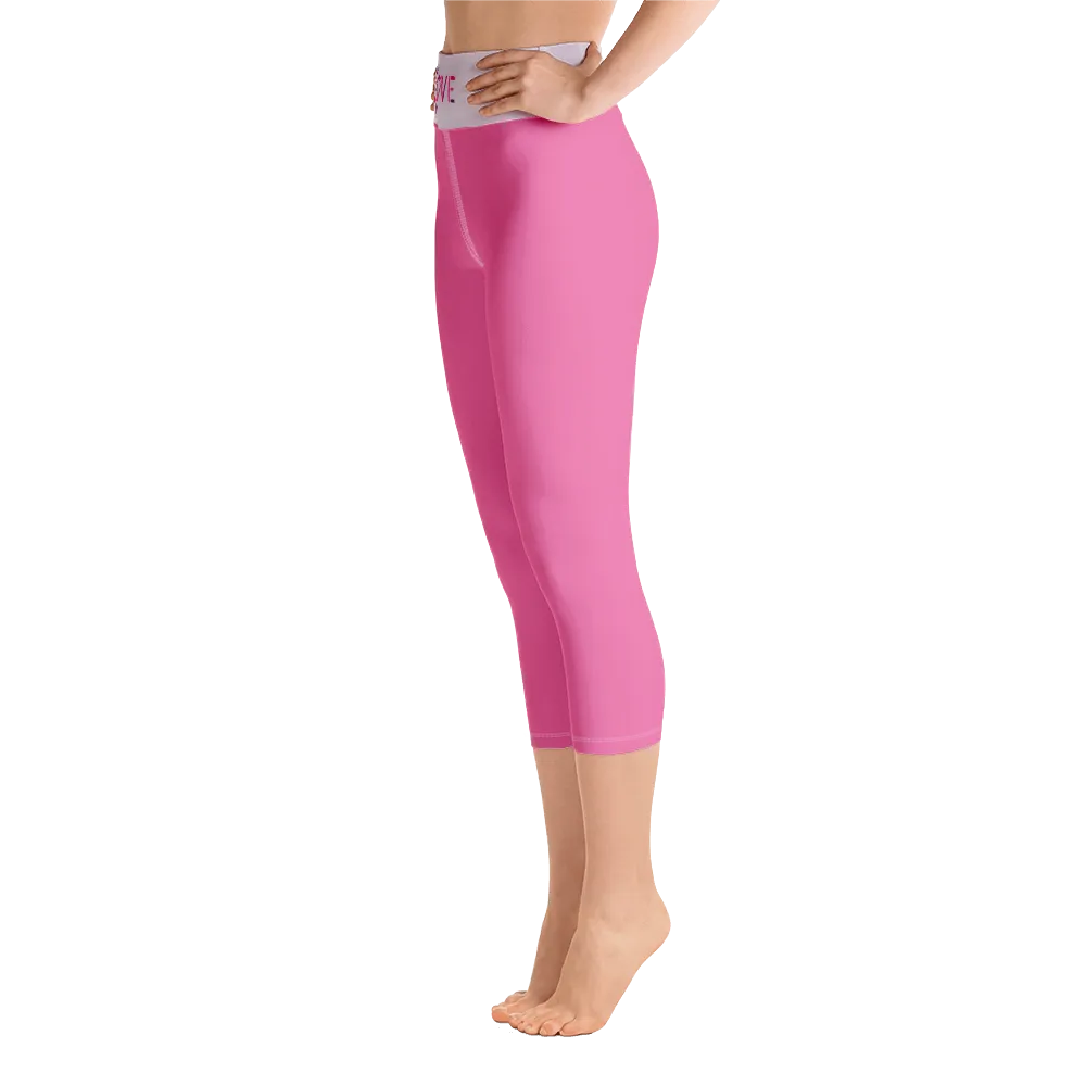 Love (for the Special Needs Community) Pink Yoga Capri Leggings