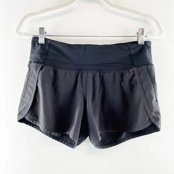 Lululemon Speed Up Shorts Lined Long 4&quot; Black 4