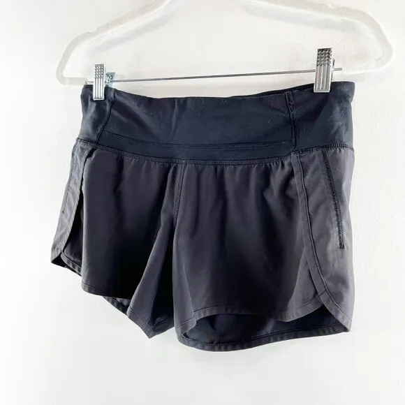 Lululemon Speed Up Shorts Lined Long 4&quot; Black 4