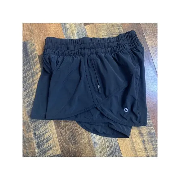 Lululemon Tracker Short 4&quot; Black Sz 10 Athletic Running Yoga