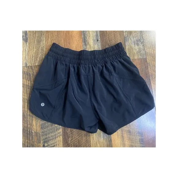 Lululemon Tracker Short 4&quot; Black Sz 10 Athletic Running Yoga