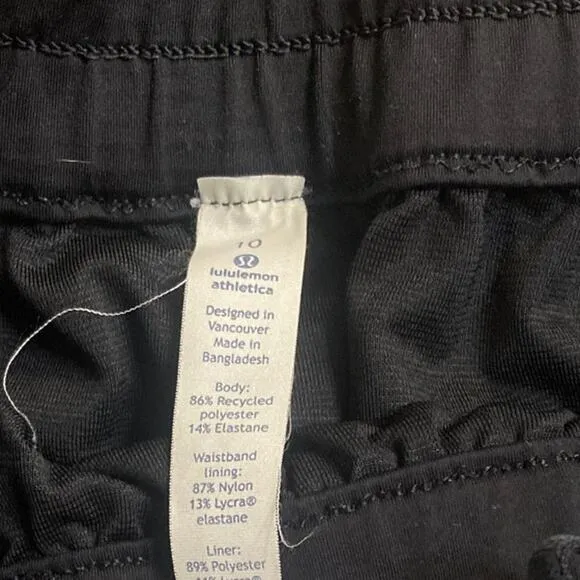 Lululemon Tracker Short 4&quot; Black Sz 10 Athletic Running Yoga