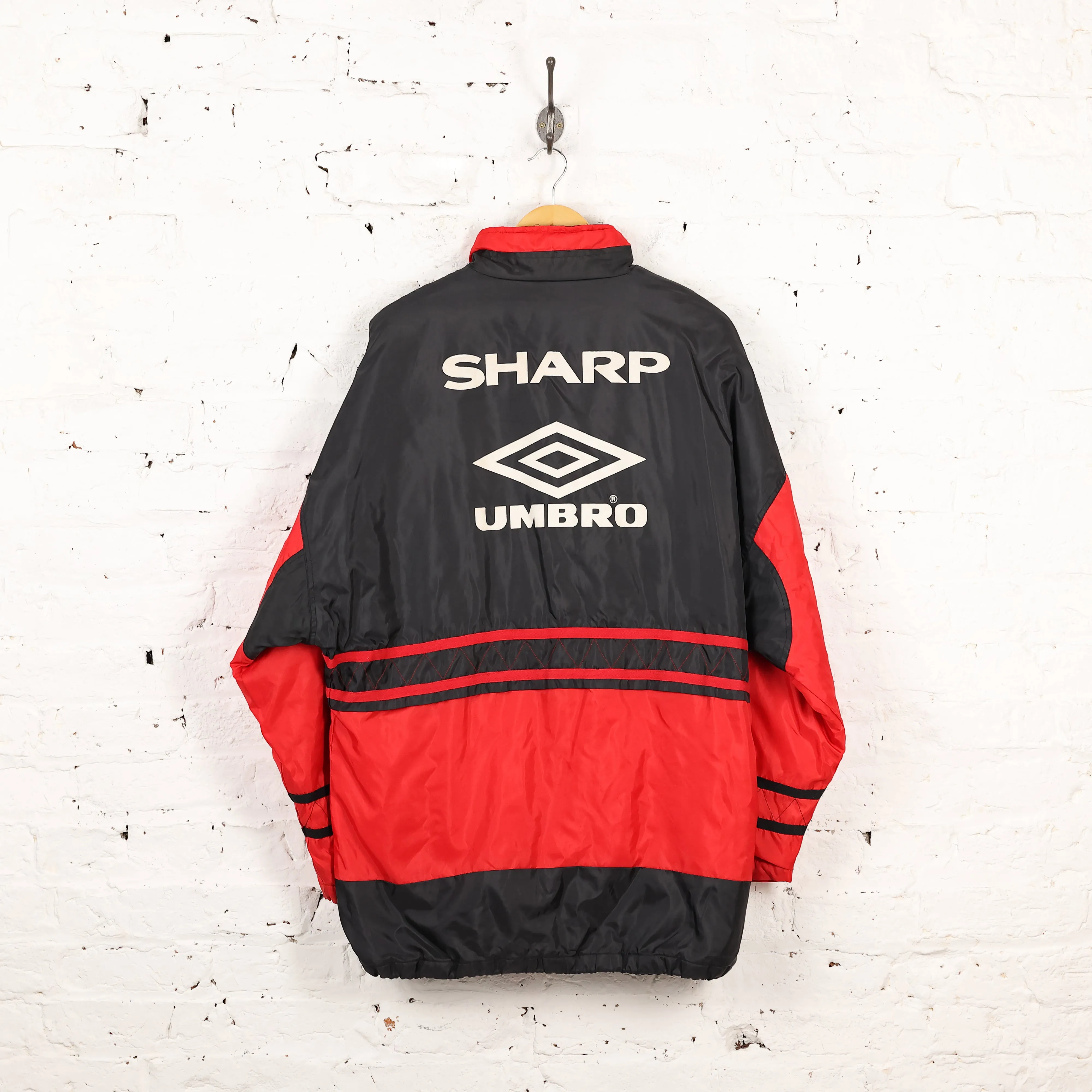 Manchester United Umbro 90s Managers Coach Jacket - Black - M