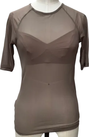 MANGO Brown Semi-transparent Bra Top UK S
