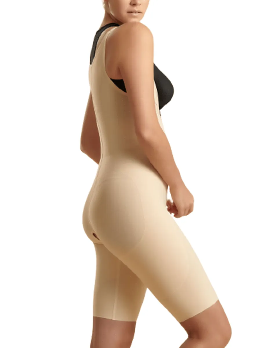 Marena Reinforced Girdle with High-Back and Layered Panels - Short Length, No Closures - Black/Beige