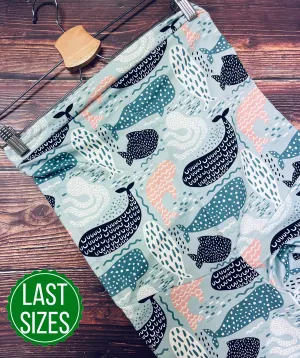 Maternity Over the Bump - Blue Whale Mama Leggings