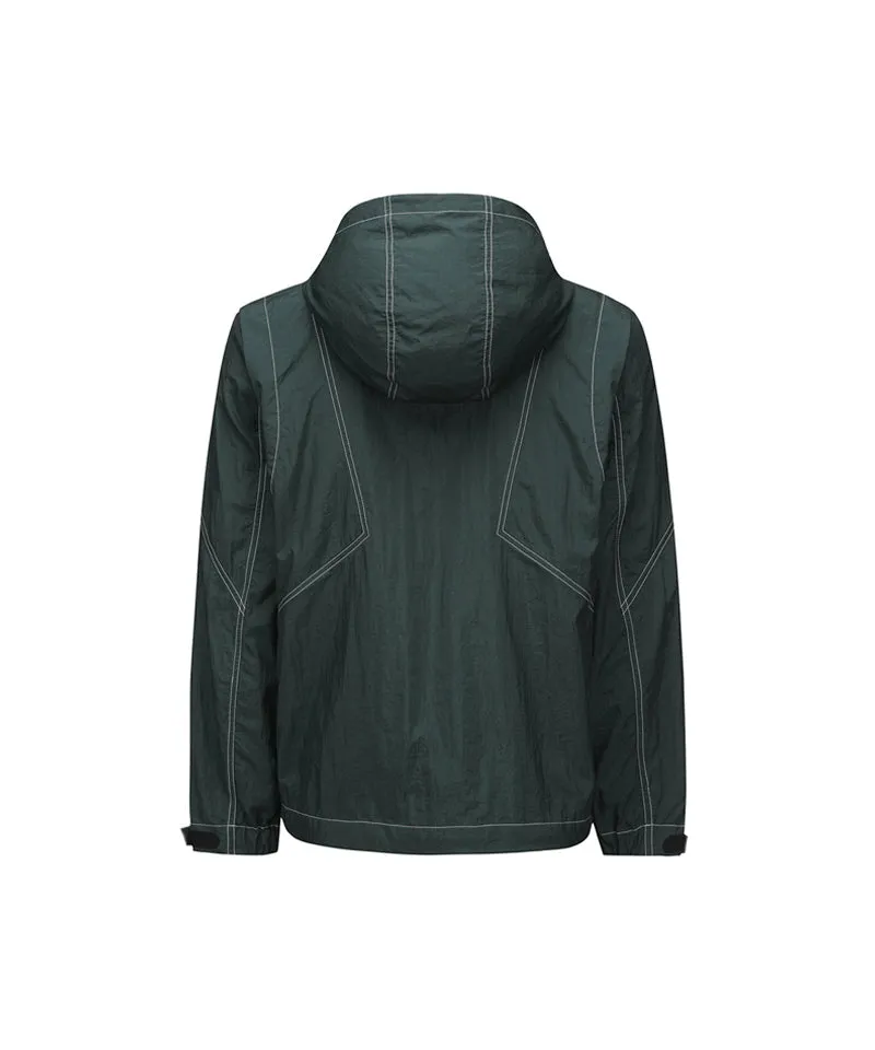 Men's Hoody Windbreaker Jacket - Green
