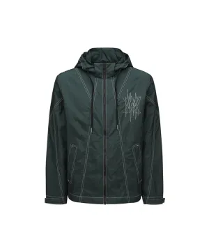 Men's Hoody Windbreaker Jacket - Green