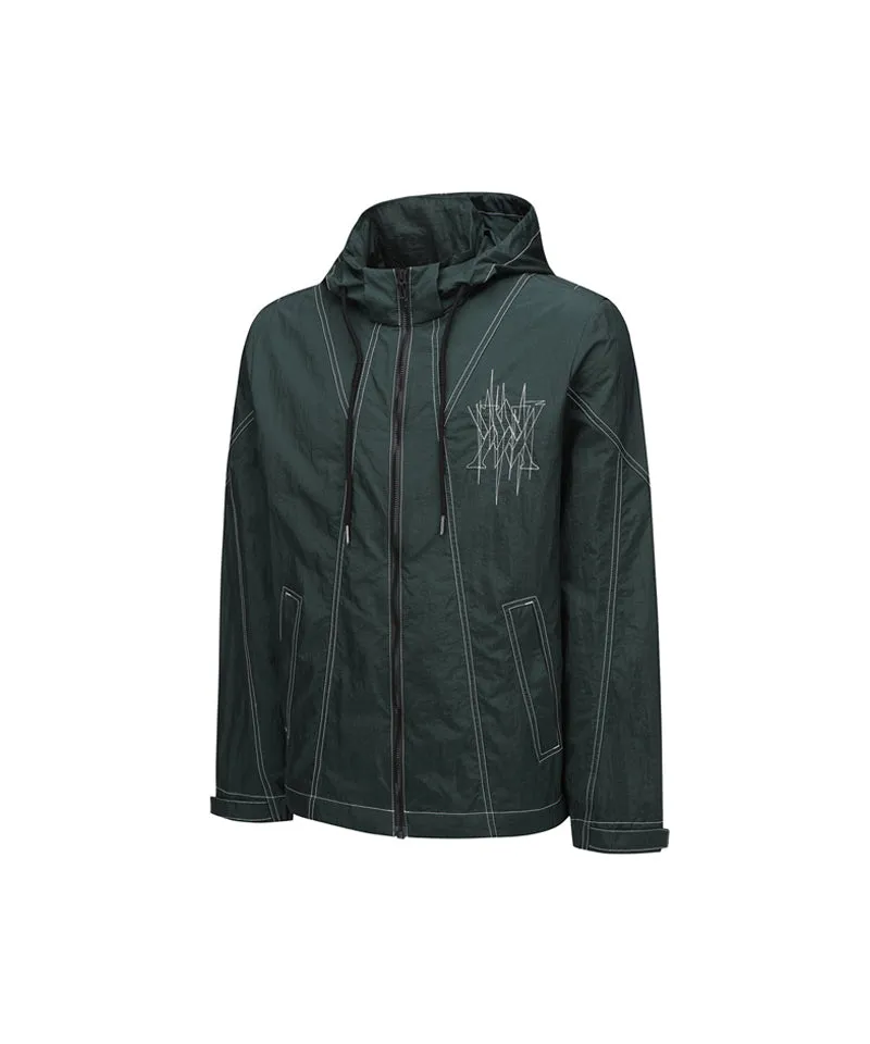 Men's Hoody Windbreaker Jacket - Green