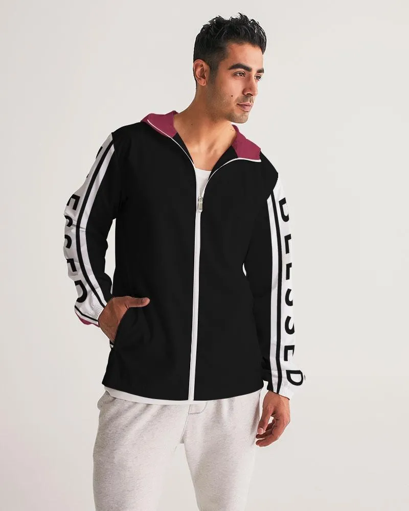Mens Lightweight Windbreaker Jacket with Hood and Zipper Closure -