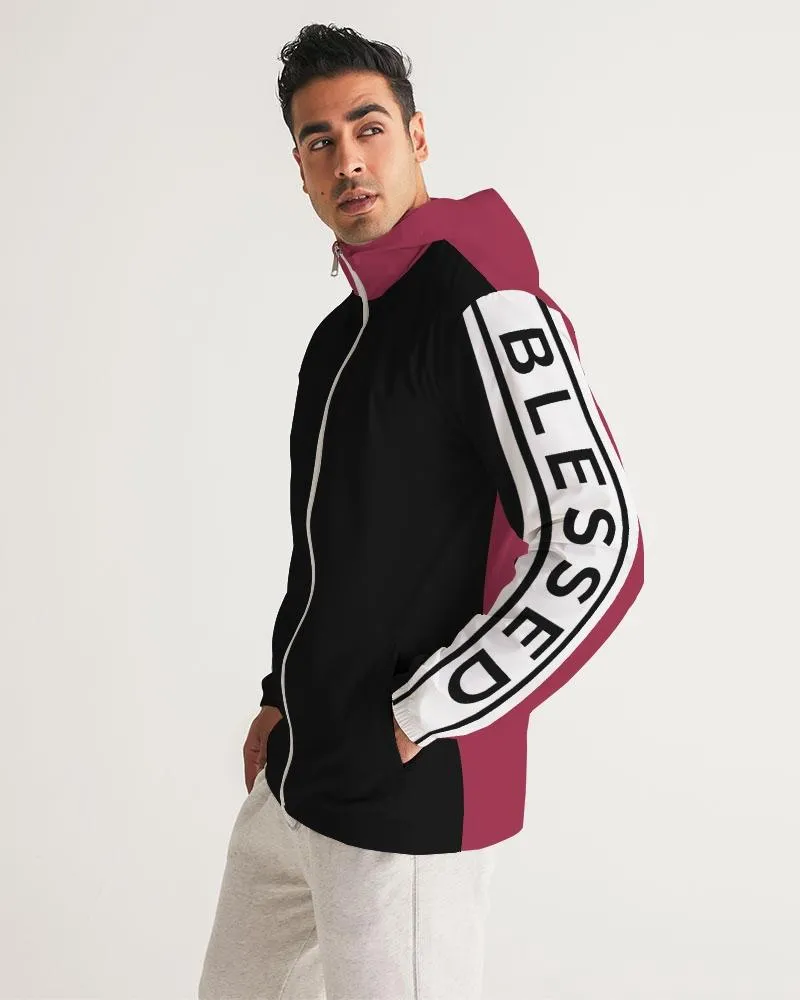 Mens Lightweight Windbreaker Jacket with Hood and Zipper Closure -