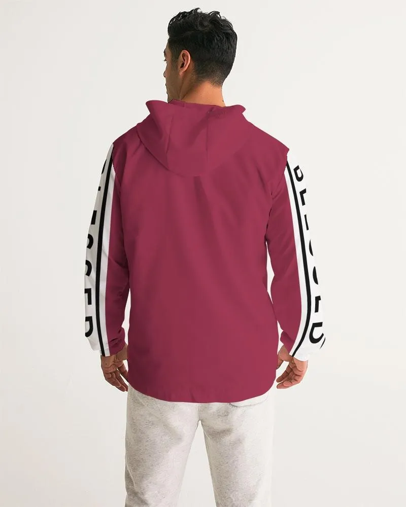 Mens Lightweight Windbreaker Jacket with Hood and Zipper Closure -