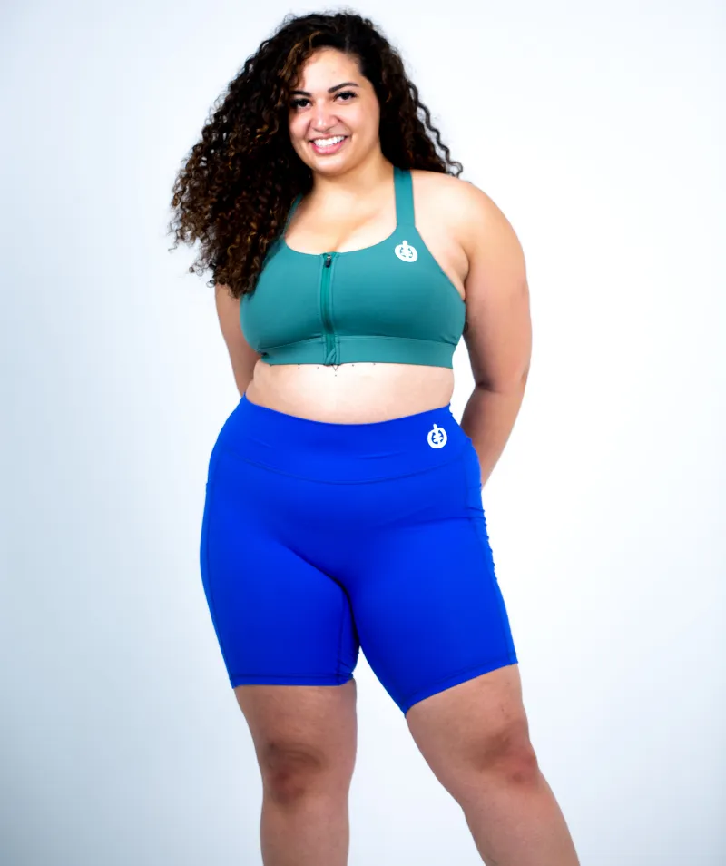 Mid Thigh Pocket Short | Blue