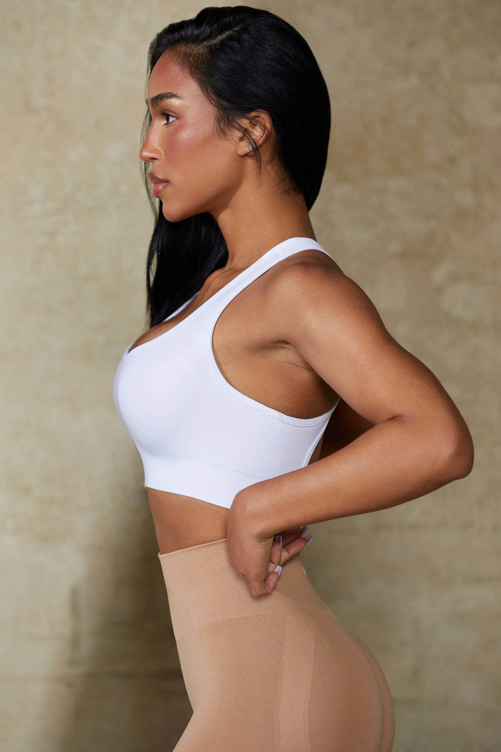 Mindset - Cut Out Define Luxe Sports Bra in White