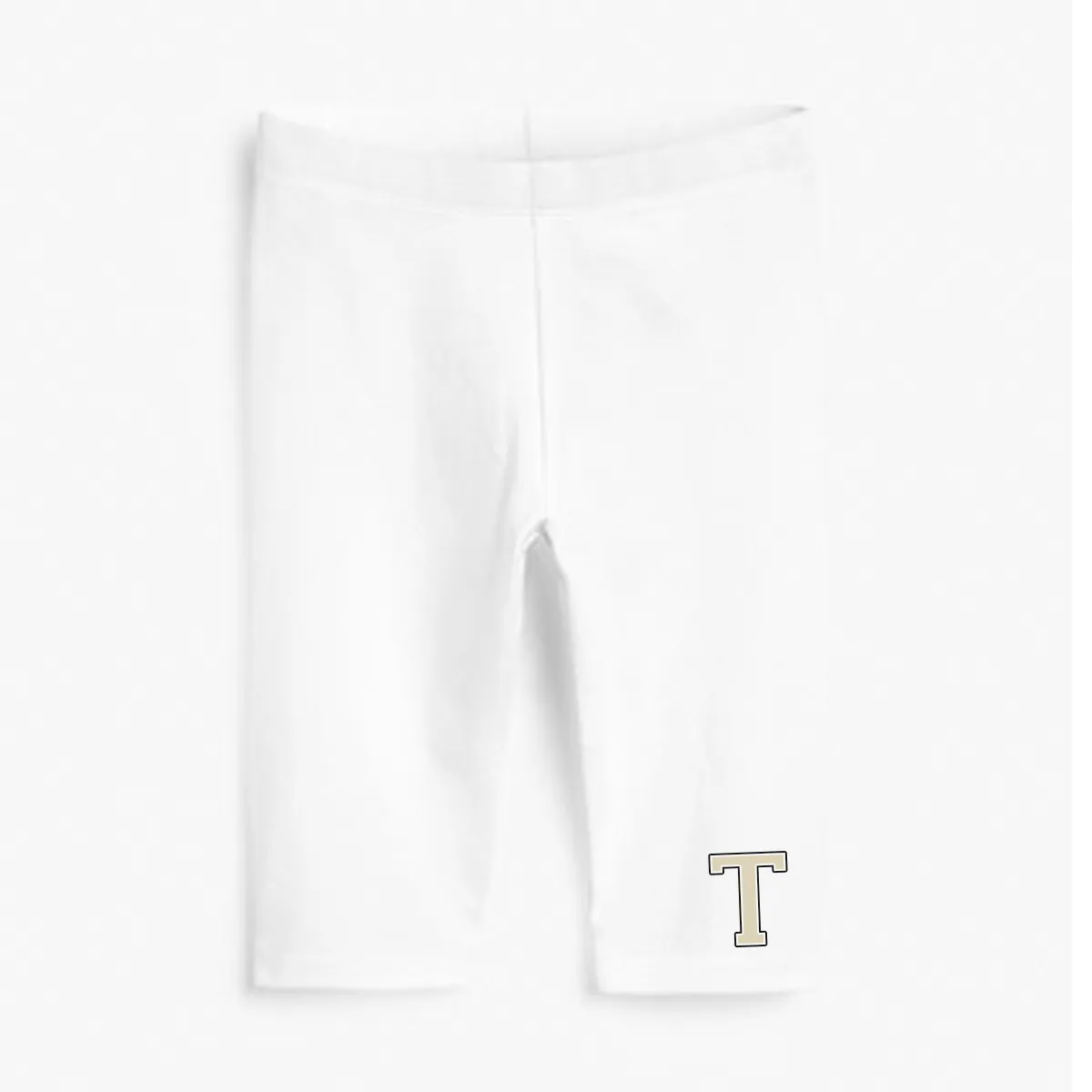 MiniVIP© Personalised Varisty Letters White Cycling Shorts