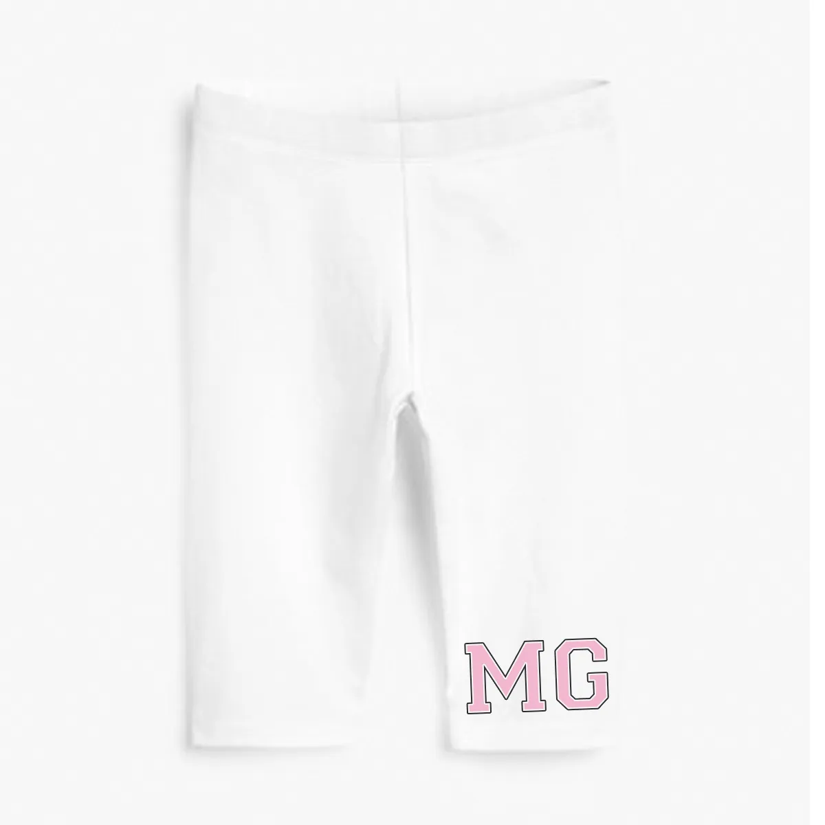 MiniVIP© Personalised Varisty Letters White Cycling Shorts