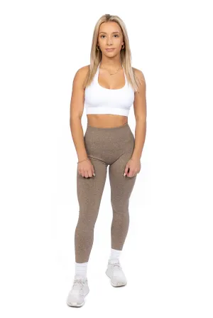 Mocha Heather Seamless Scrunch Leggings