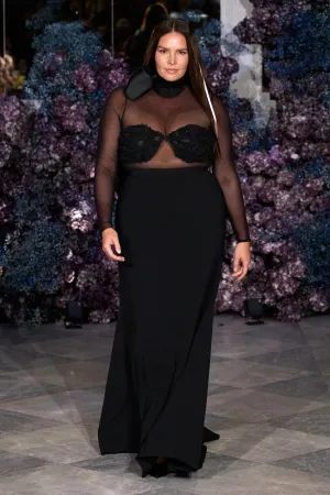 Mock Neck Mesh Top