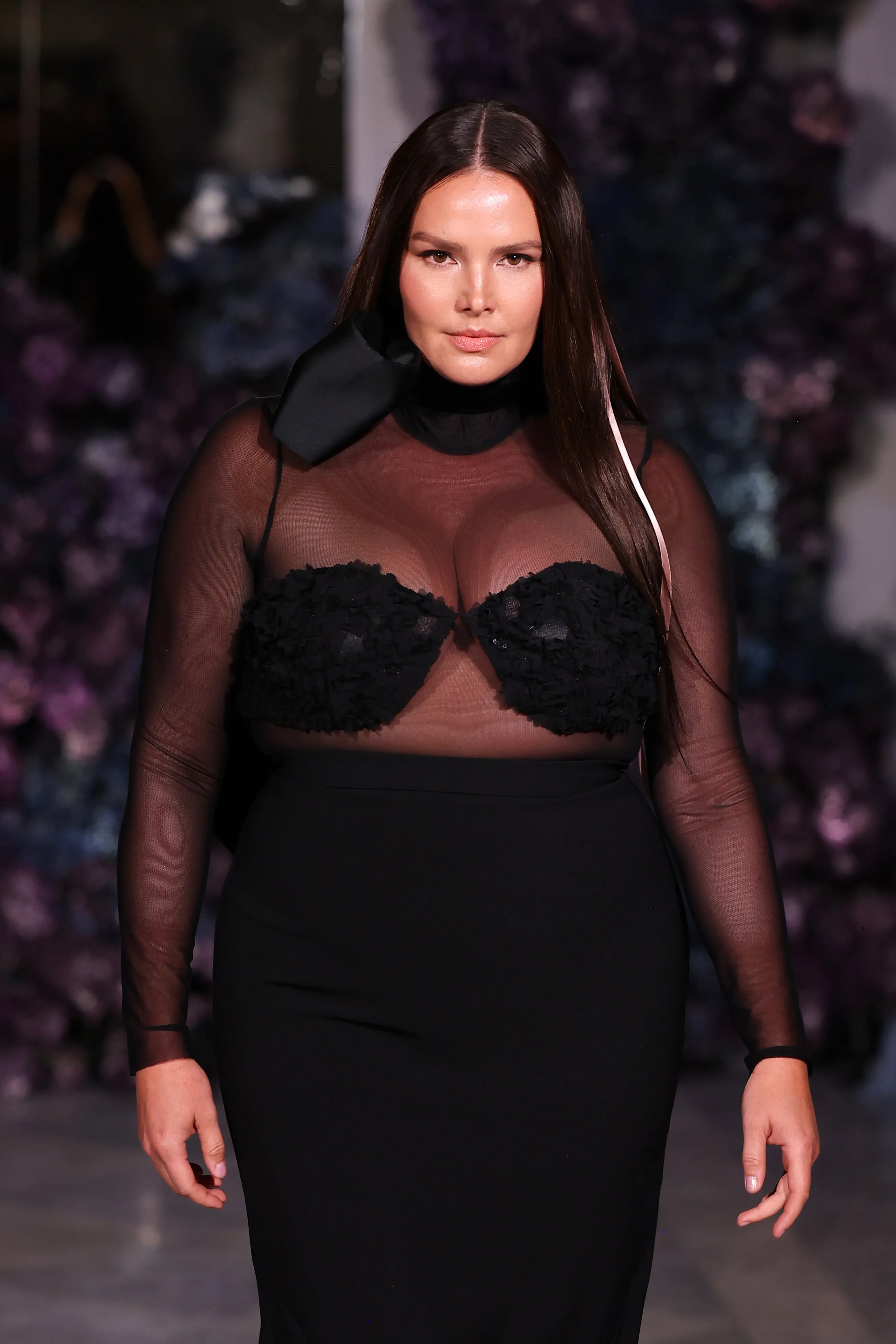 Mock Neck Mesh Top