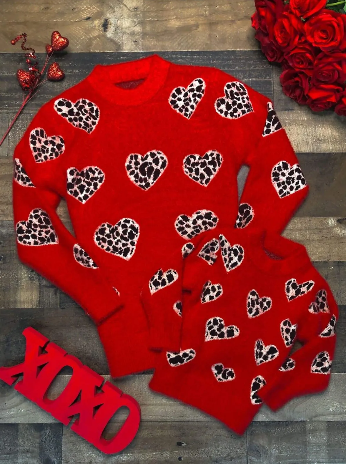 Mommy and Me Leaping Hearts Sweater