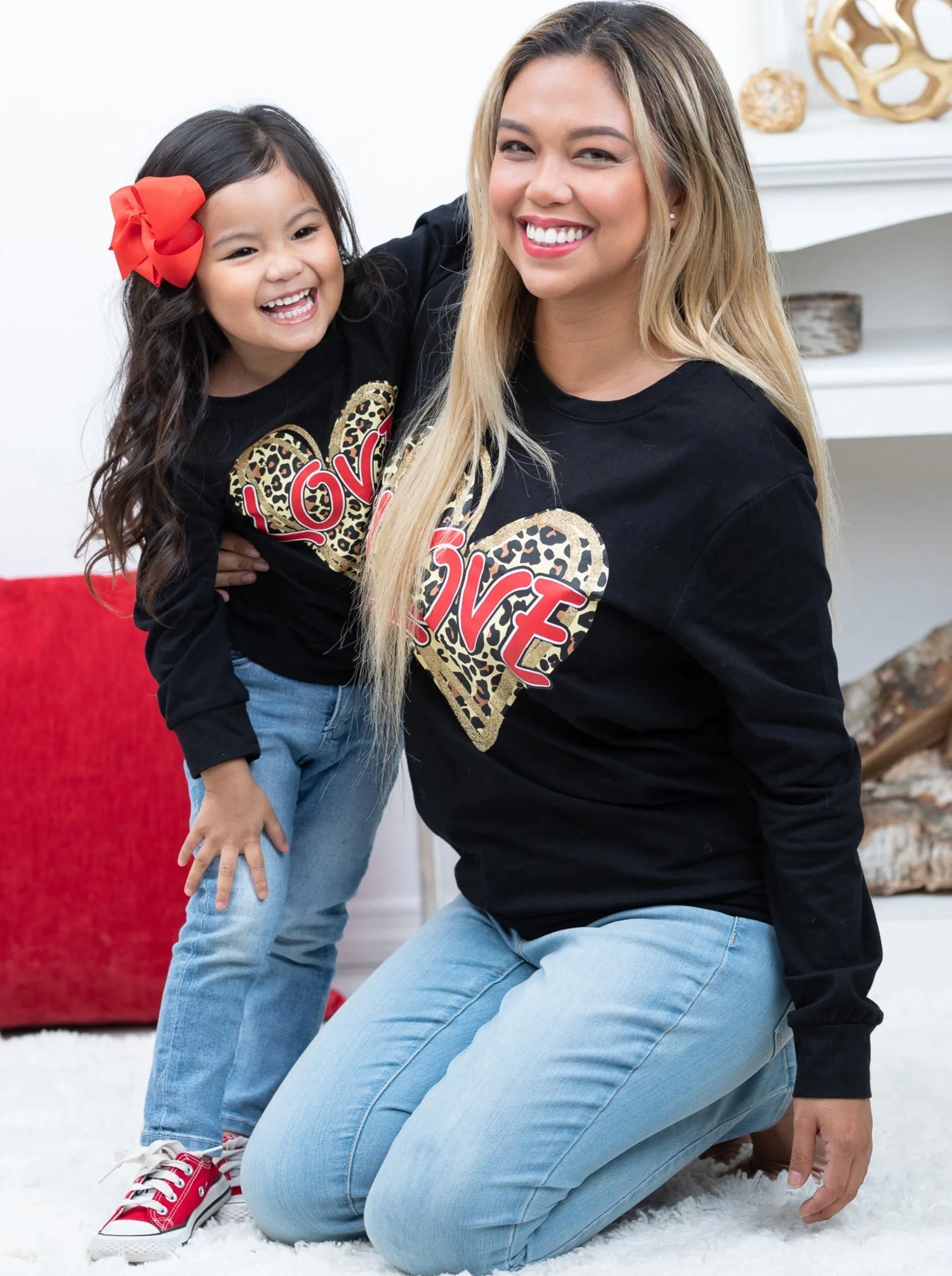 Mommy and Me Roaring Love Long Sleeve Top