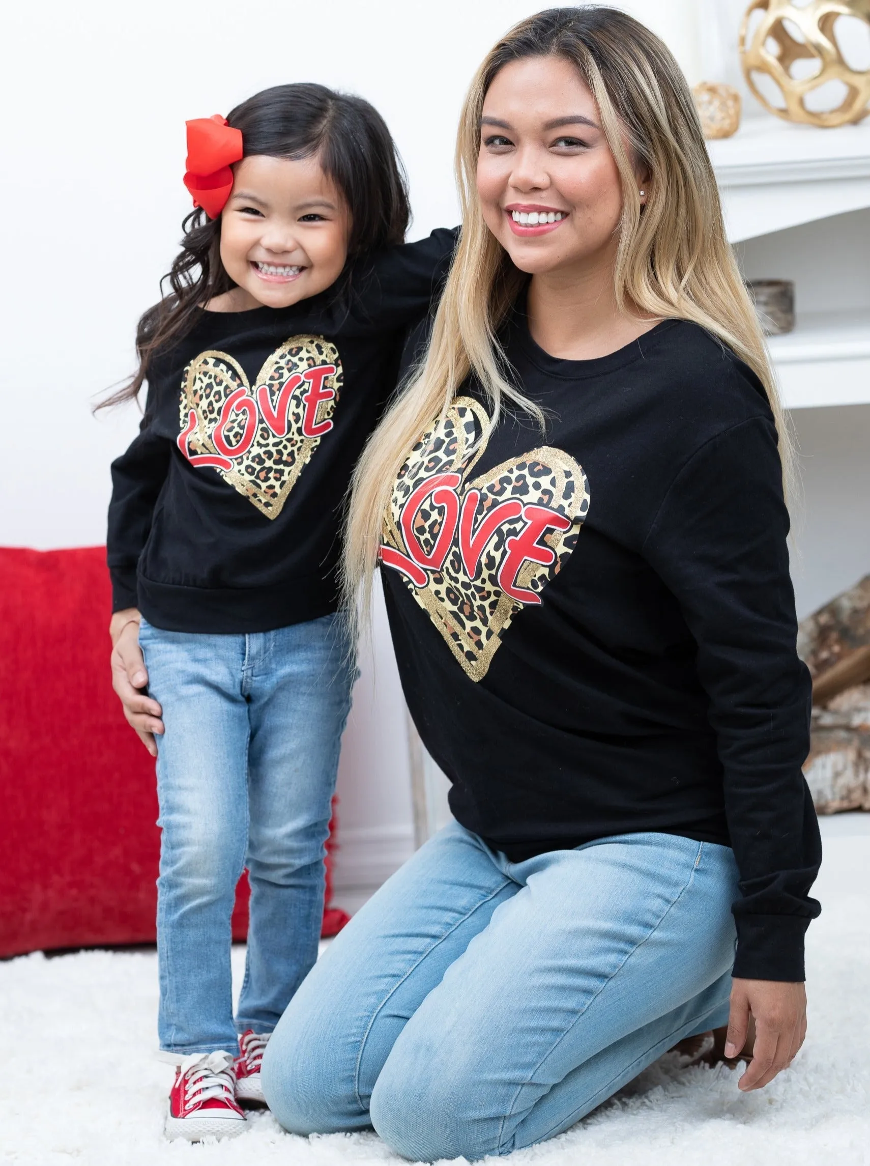 Mommy and Me Roaring Love Long Sleeve Top