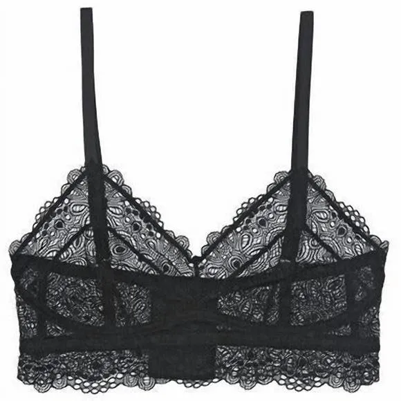 NEW ELSE flora soft cup longline bra in black