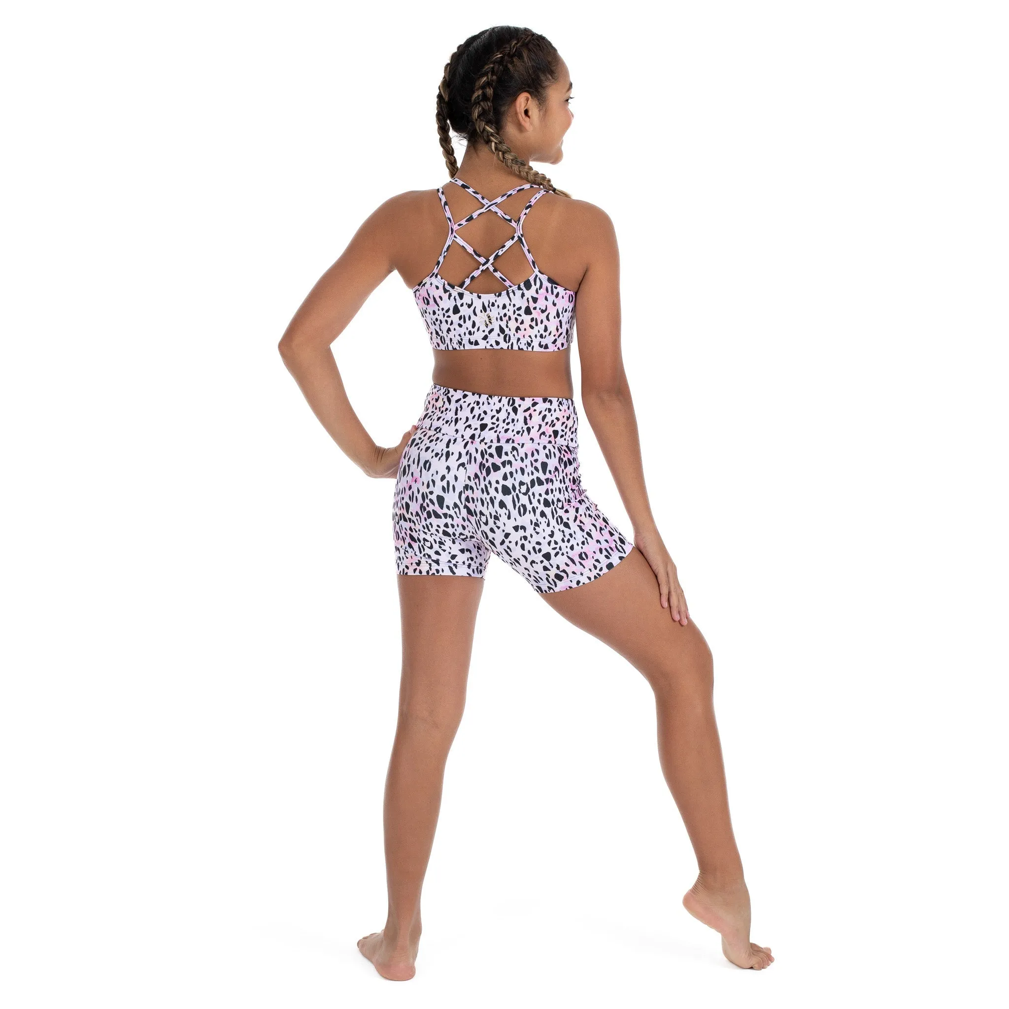 Nicole: Midi Length Bike Shorts in Sundaze Leopard Print
