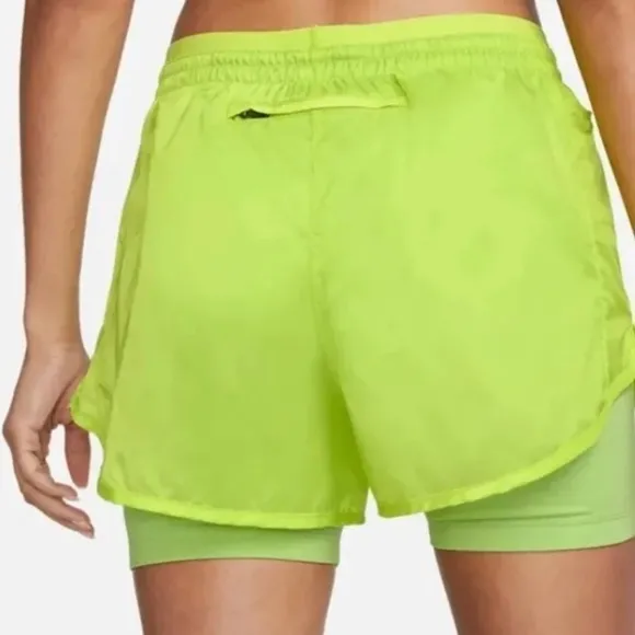 Nike Women's Icon Clash Tempo Luxe Running Shorts Green DM7739-321 Small