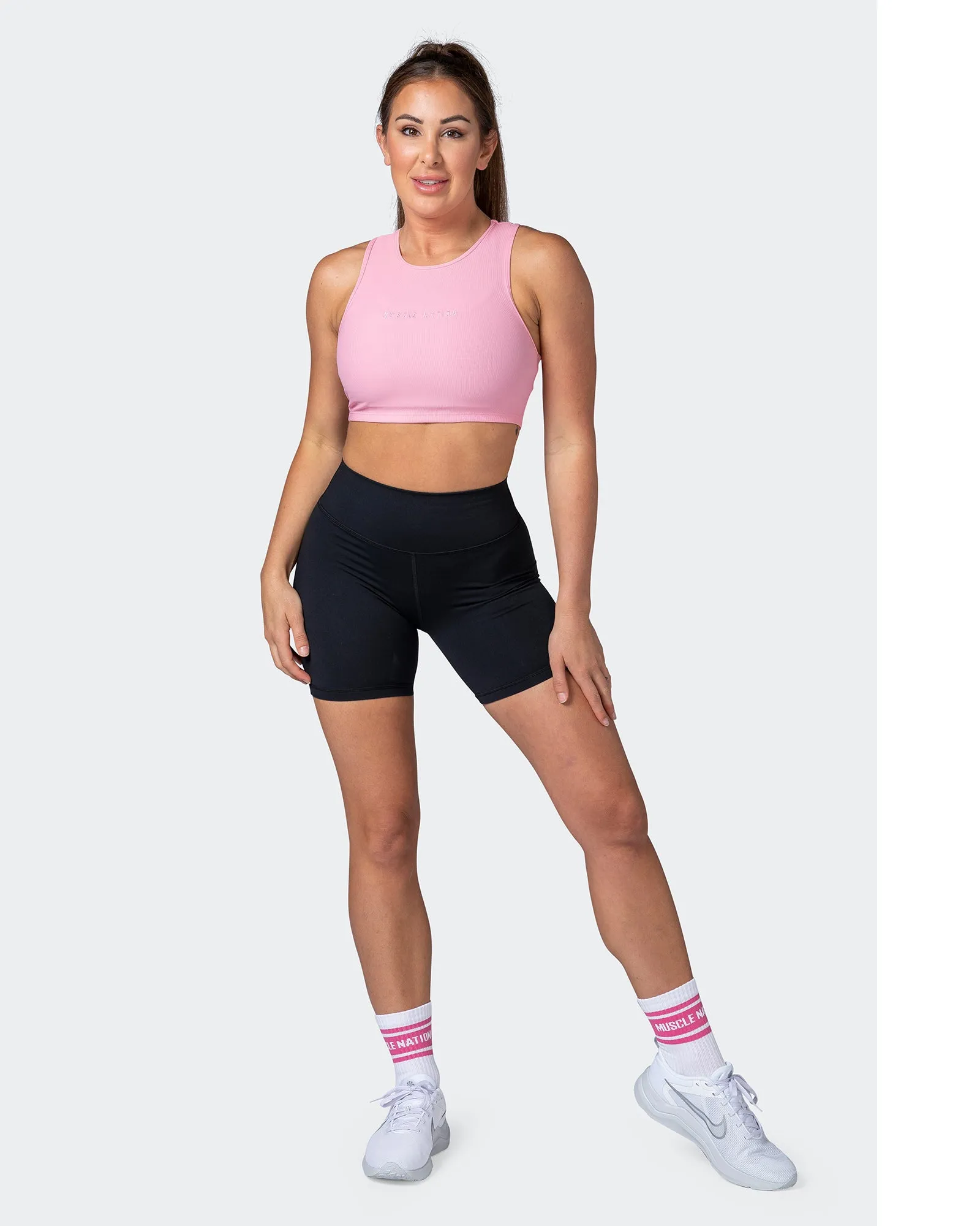 Off Duty Rib Cropped Tank - Strawberry Pink