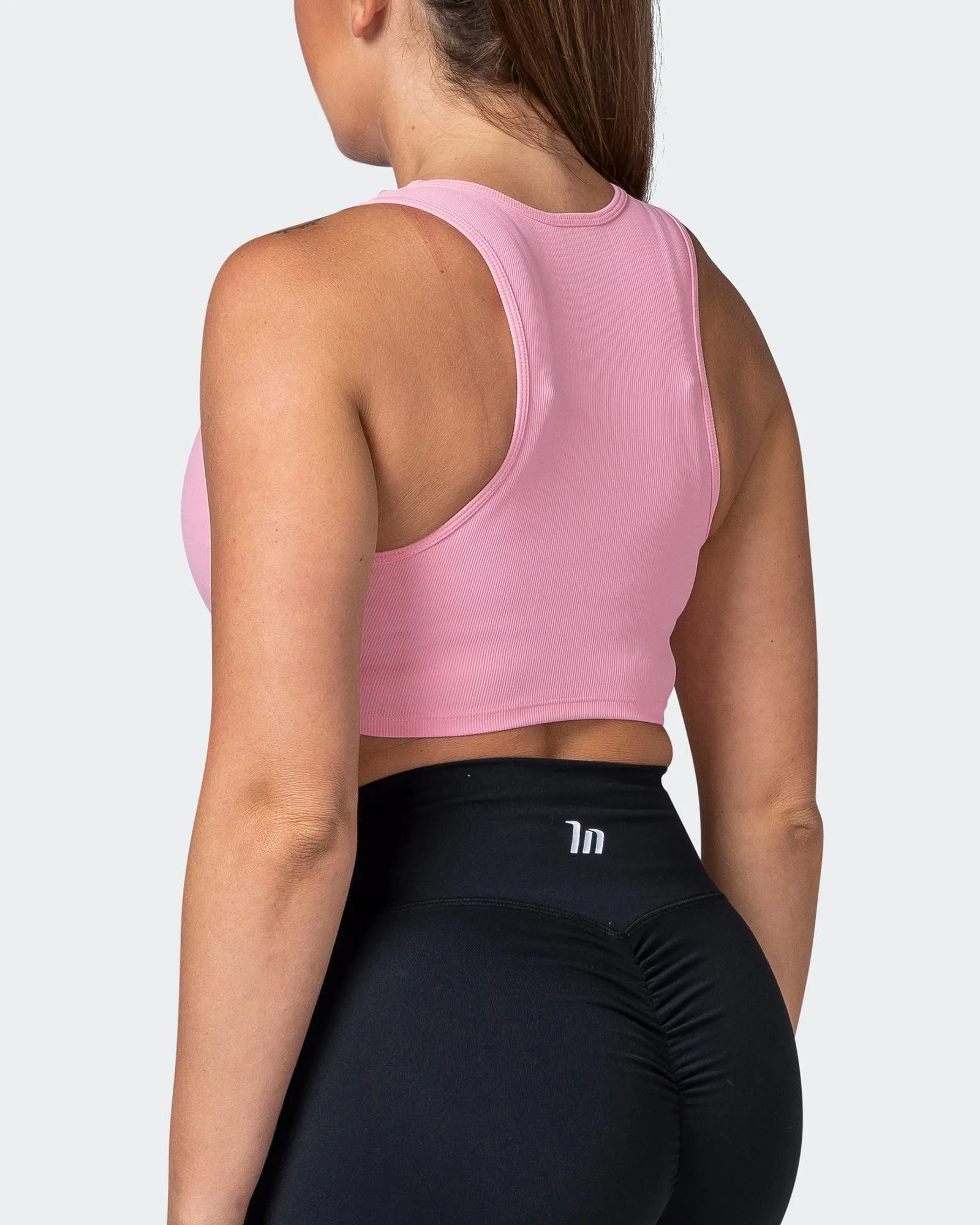 Off Duty Rib Cropped Tank - Strawberry Pink