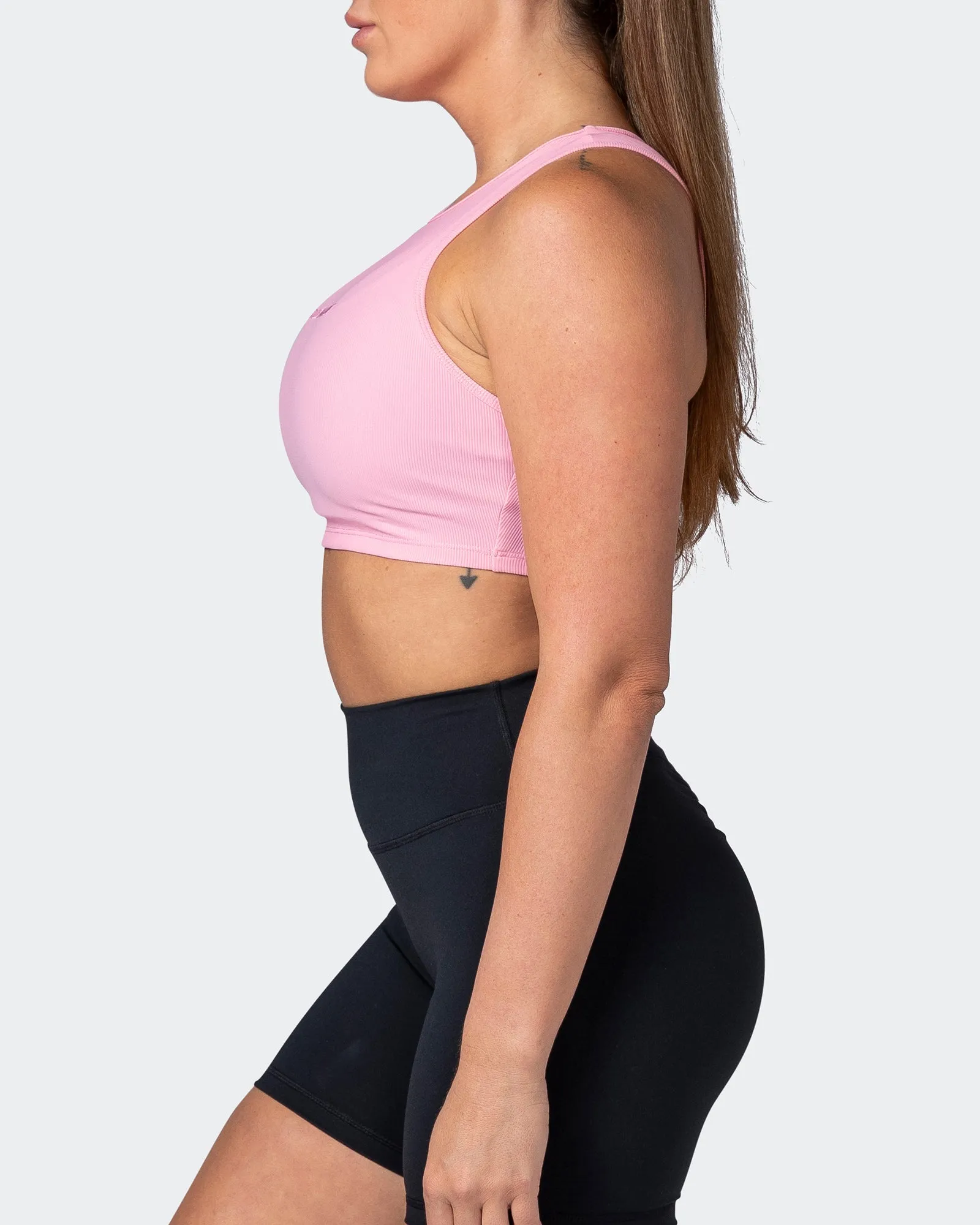 Off Duty Rib Cropped Tank - Strawberry Pink