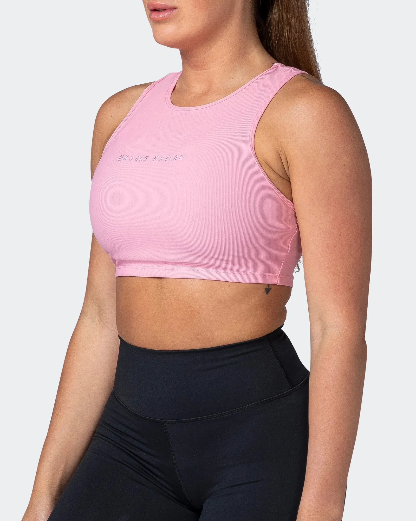 Off Duty Rib Cropped Tank - Strawberry Pink