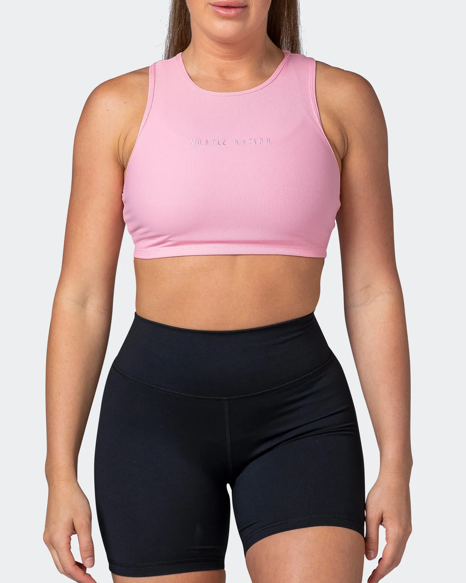 Off Duty Rib Cropped Tank - Strawberry Pink