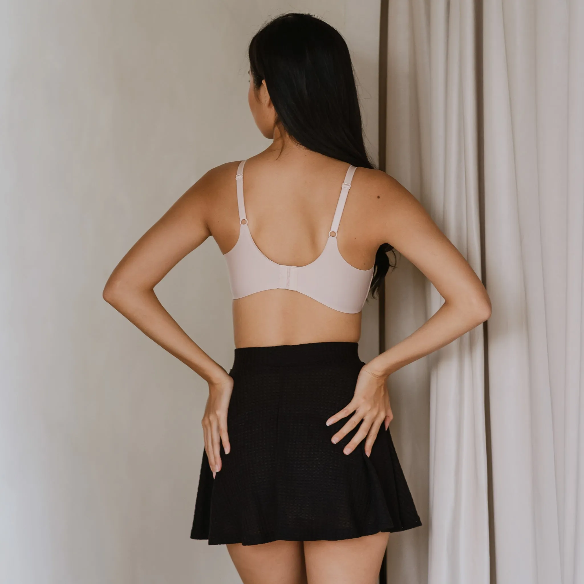 Oh-So-Smooth Essential Wireless Push Up Bra in Peony Pink