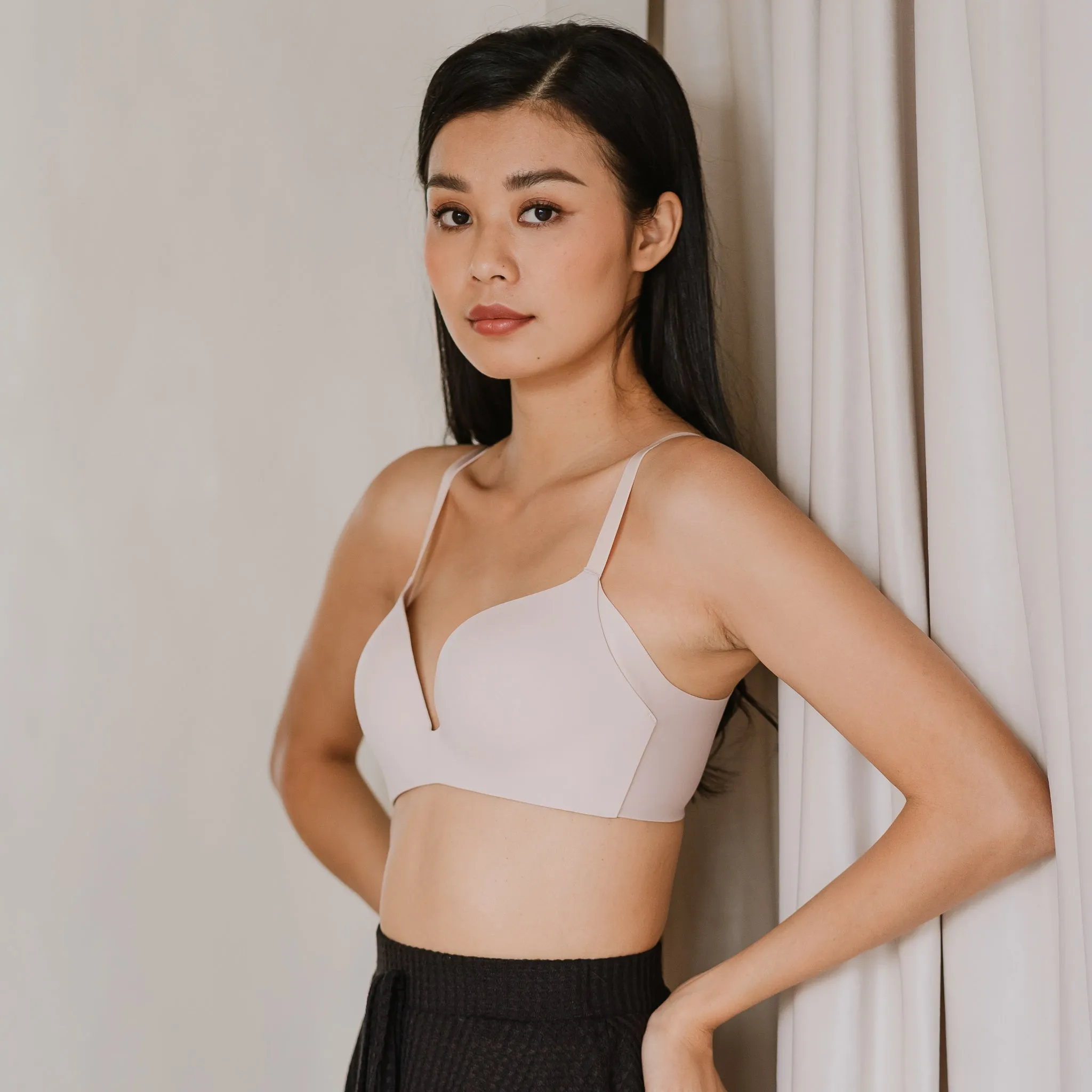 Oh-So-Smooth Essential Wireless Push Up Bra in Peony Pink