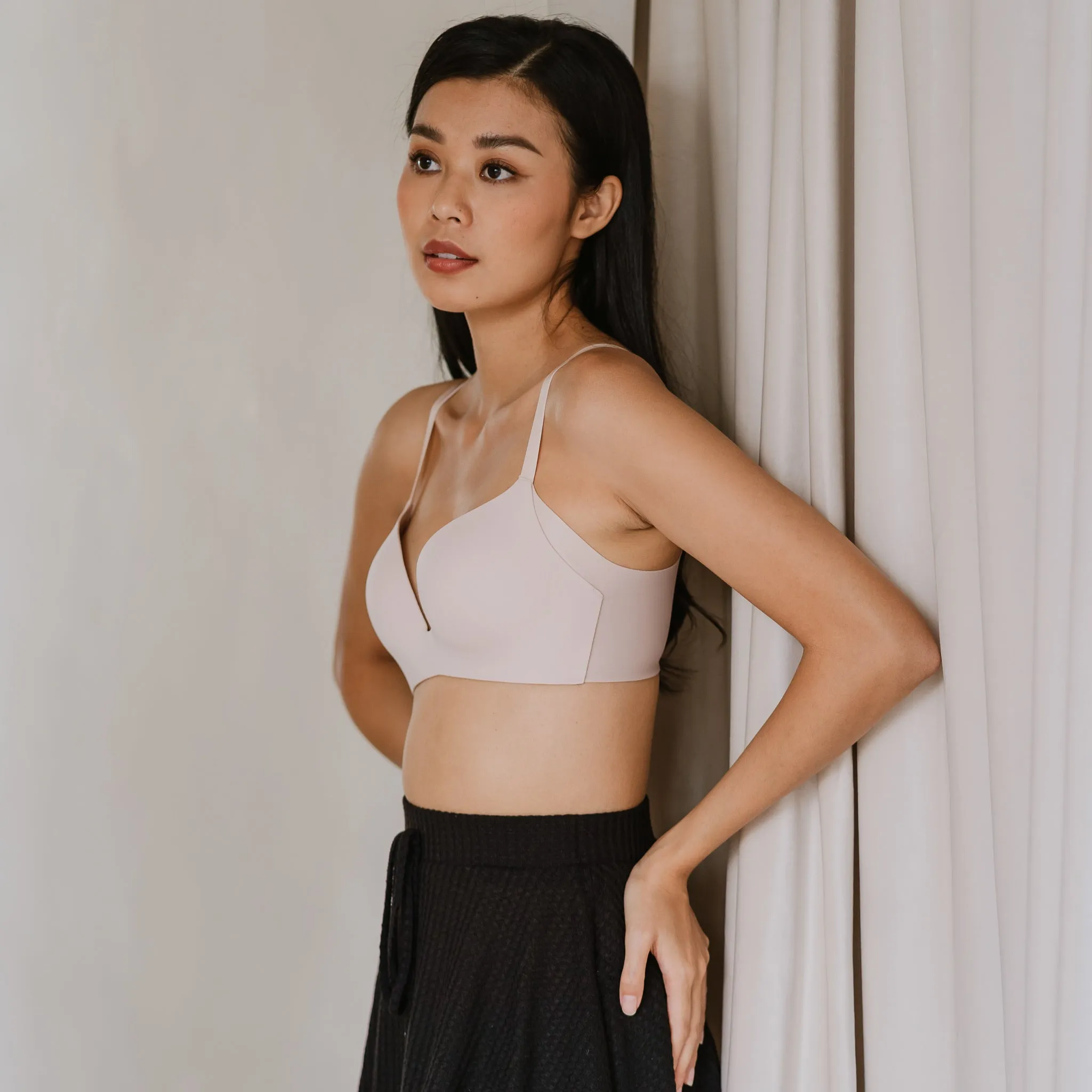 Oh-So-Smooth Essential Wireless Push Up Bra in Peony Pink