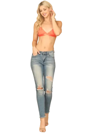 Orange Non Wired Cotton Bra Top - Pack of 5