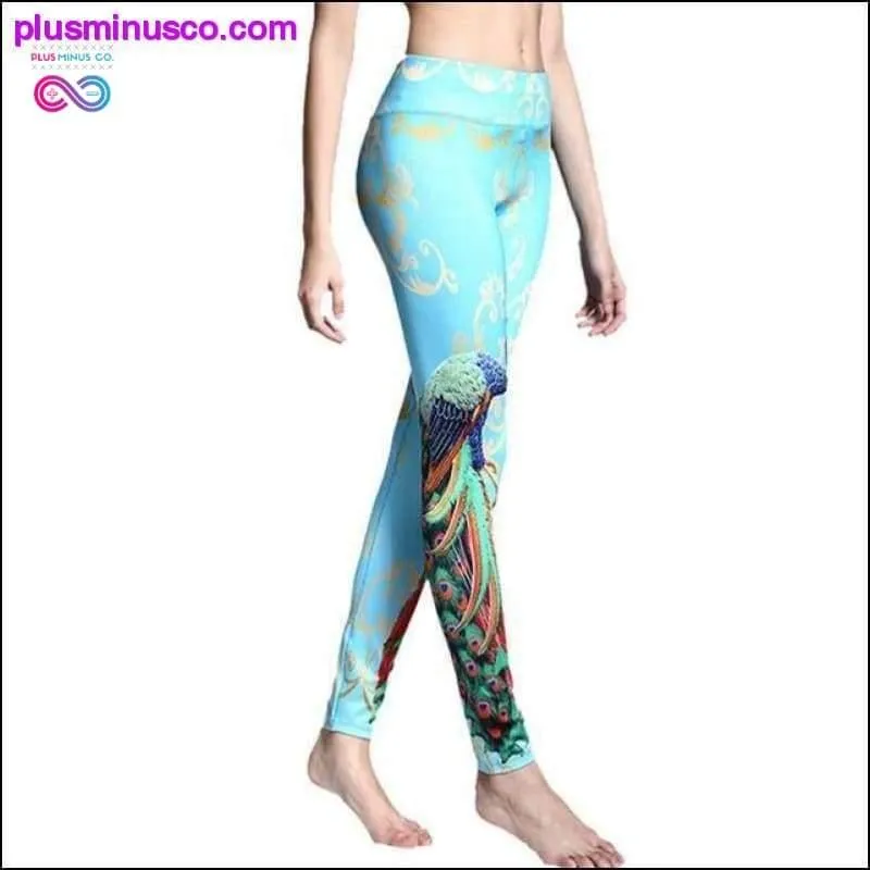 Peacock Feathers 3D Print Women Leggings High Waist Yoga