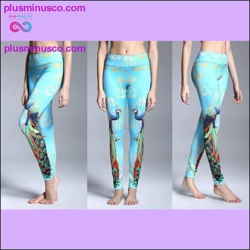Peacock Feathers 3D Print Women Leggings High Waist Yoga