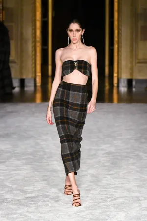 Plaid Strapless Bra Top