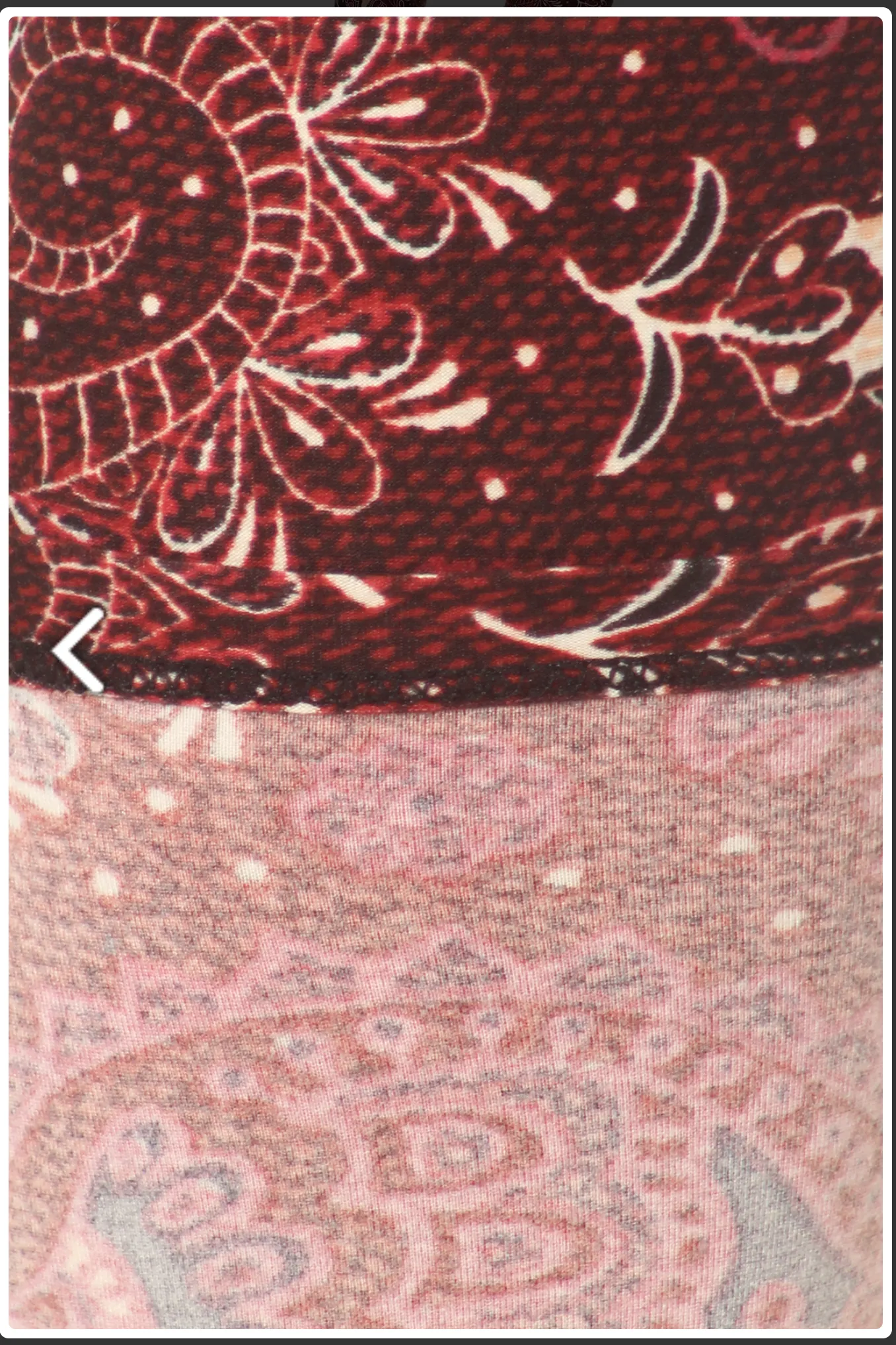 Plus Size Burgandy & Creme Paisley Swirl Print Leggings
