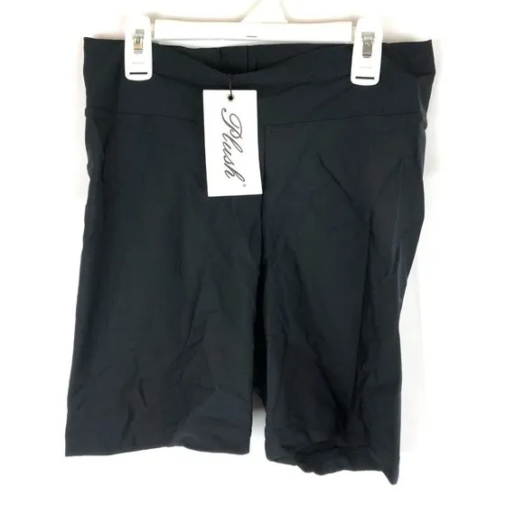 Plush, Women’s Black Compression Shorts, Size Medium