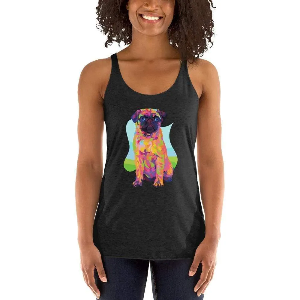 Pug Dog Racerback Tank Top