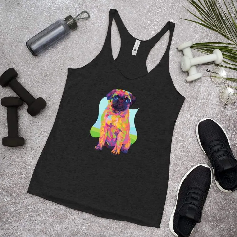 Pug Dog Racerback Tank Top
