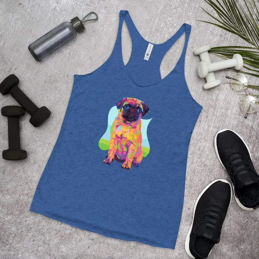 Pug Dog Racerback Tank Top