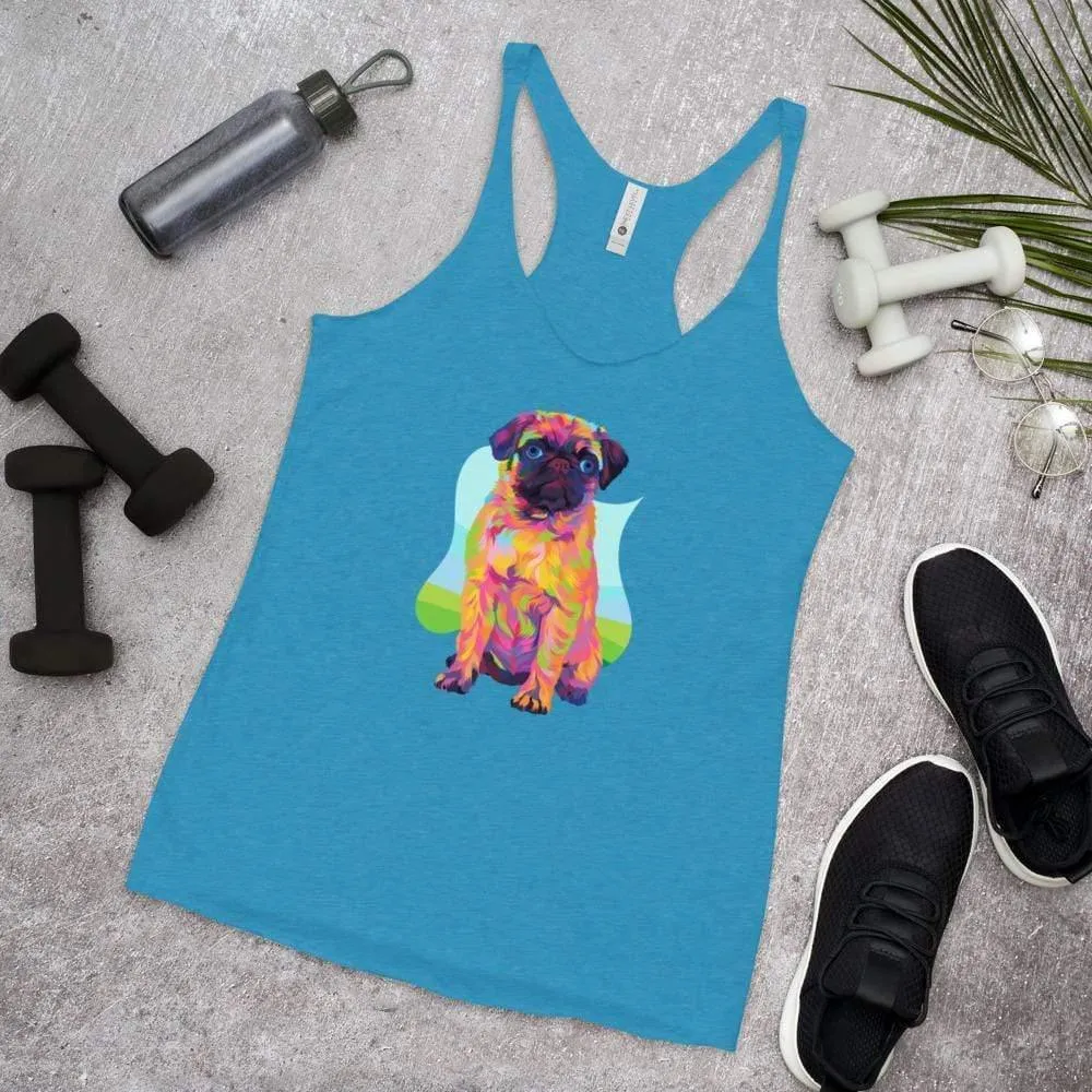 Pug Dog Racerback Tank Top