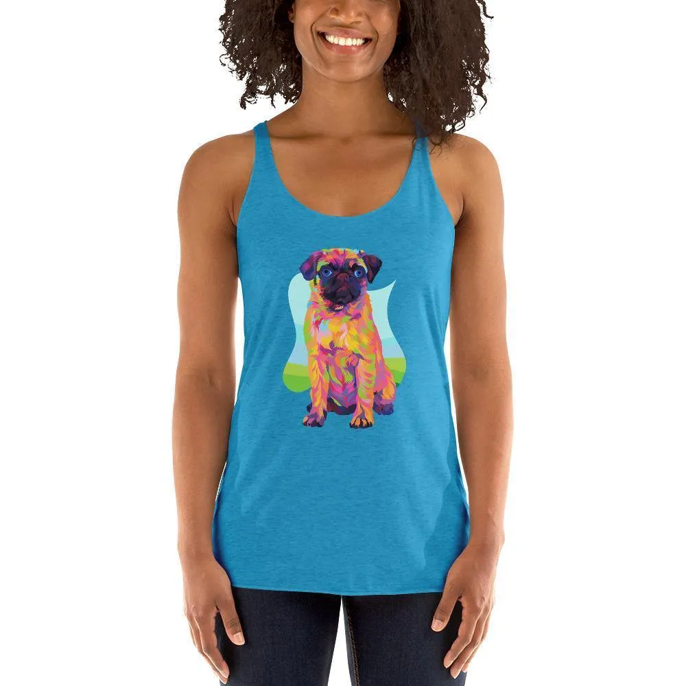 Pug Dog Racerback Tank Top