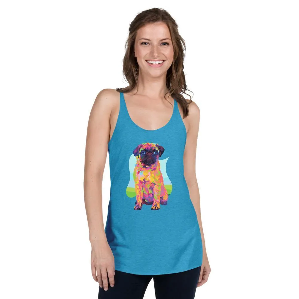 Pug Dog Racerback Tank Top