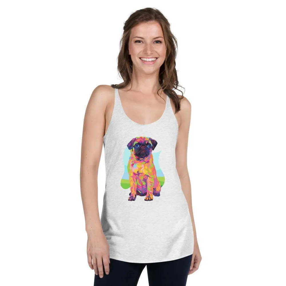 Pug Dog Racerback Tank Top